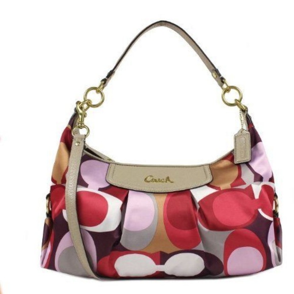 COACH ASHLEY SCARF PRINT HOBO, GOOD PRE-OWNED COND - Picture 1 of 5